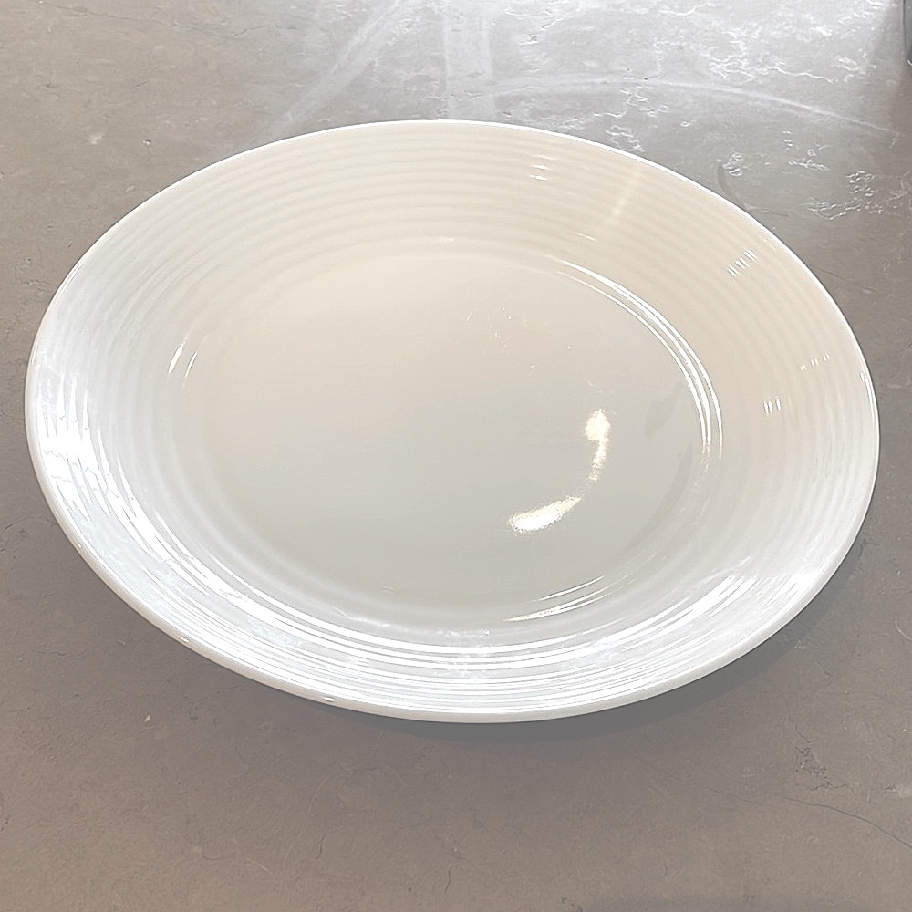 4 x Royal Doulton Gordon Ramsay Maze Dinner Plates White 11” Stoneware Embossed